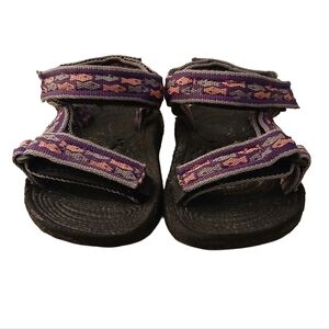 Teva Purple and Black Fish Pattern Sandals Baby Infant Toddler